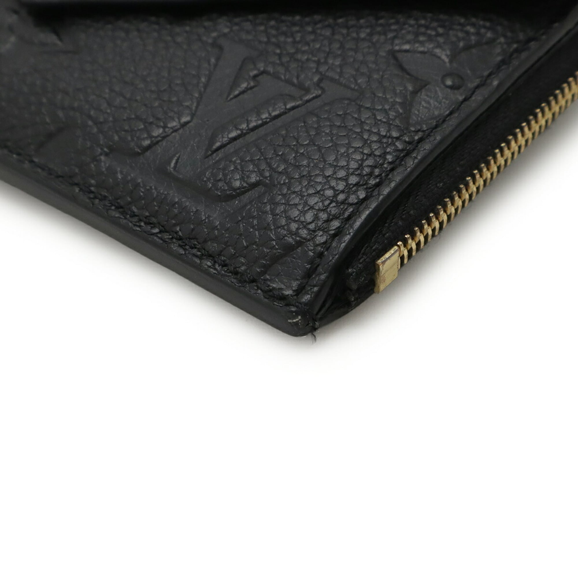LOUIS VUITTON Monogram Empreinte Porte Carte Recto Verso Coin Case Wallet with Card Case, Noir Black, M69421