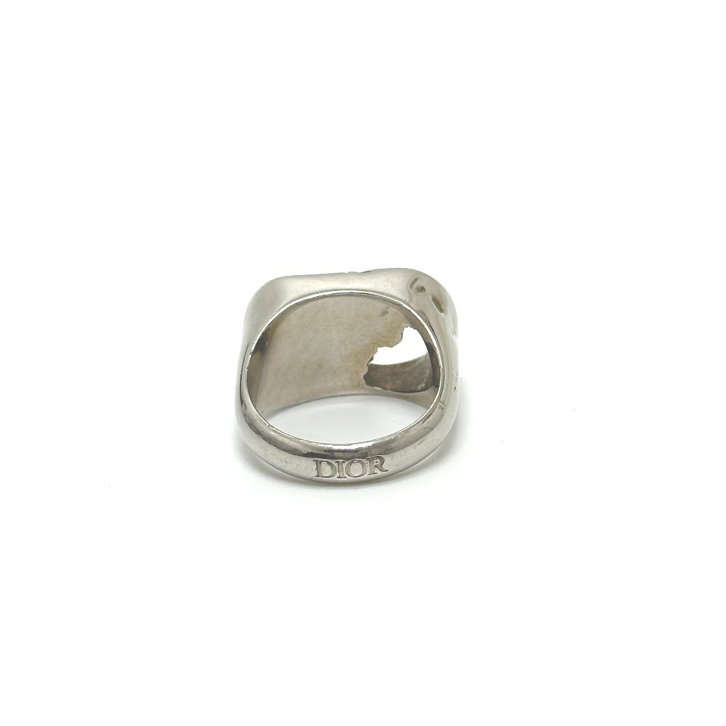 Christian Dior Dior CD Fashion Accessory Jewelry Cursive Ring, Women's, Silver