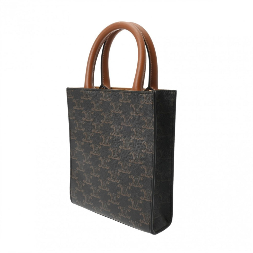 CELINE Triomphe Canvas Mini Vertical Cabas Tan 194372BZK Women's Leather Handbag, A-Rank, Pre-Owned, Ginzo