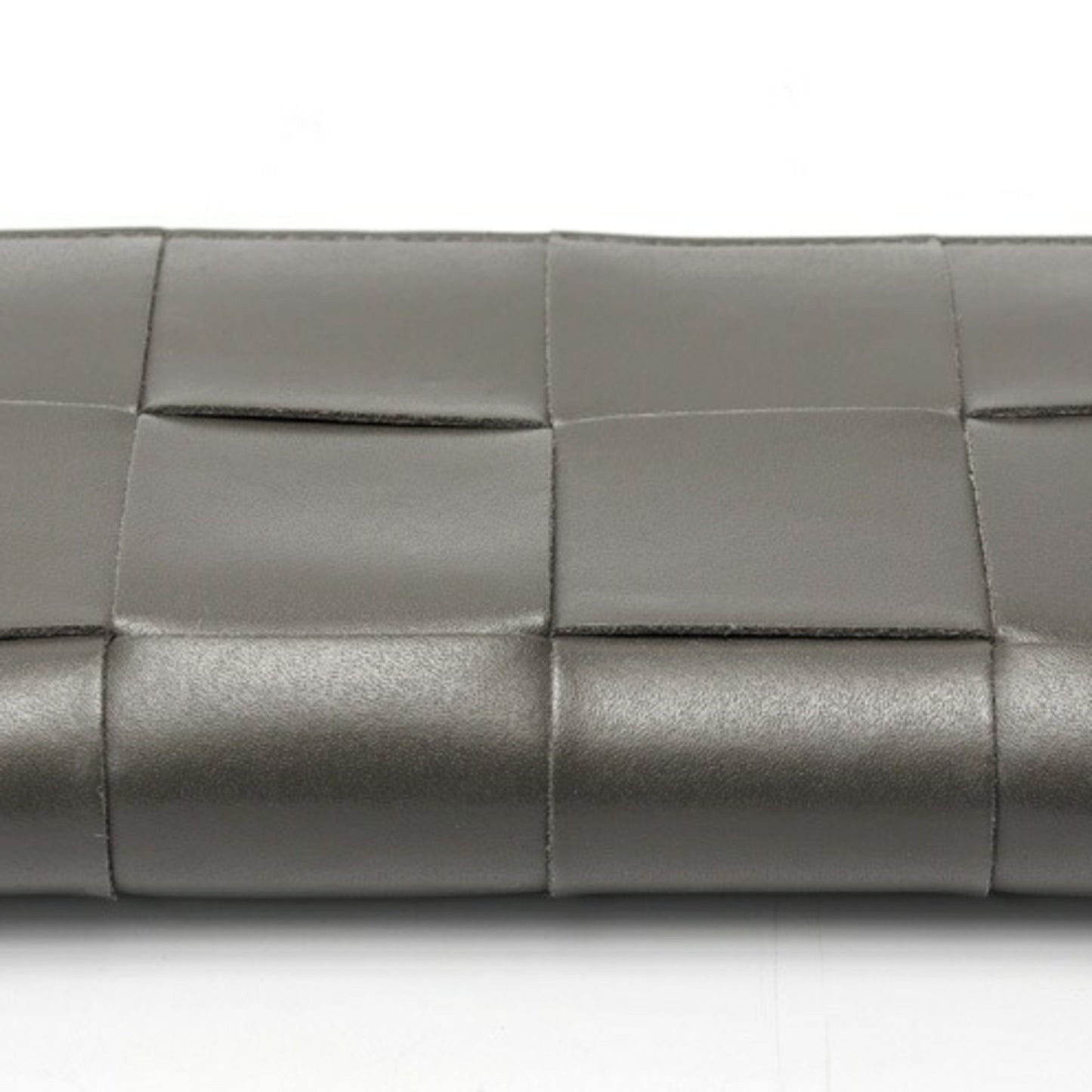 Bottega Veneta Cassette Zip Around Wallet 814649 Calf Leather Gray S-159381