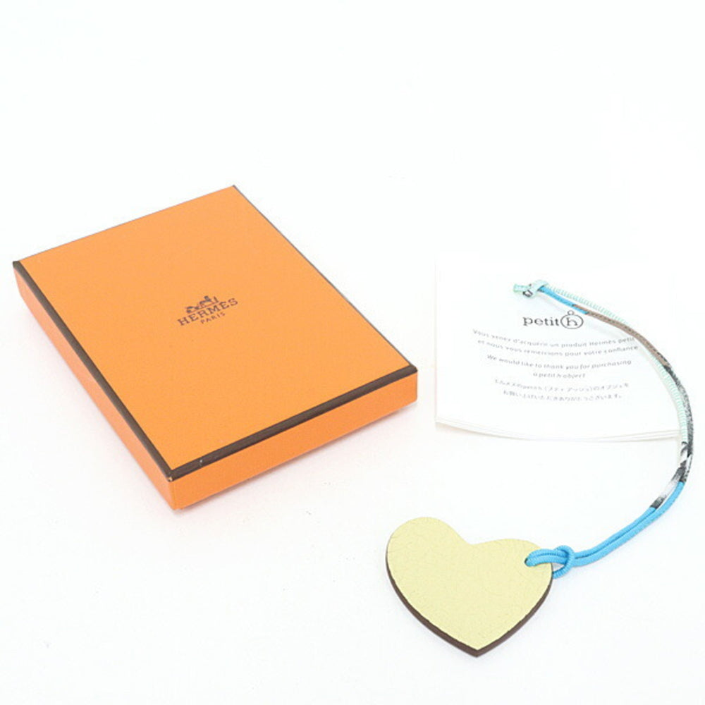 Hermes Petit h S Charm Heart Mini Cream Yellow/Mocha Brown Bag — Like New