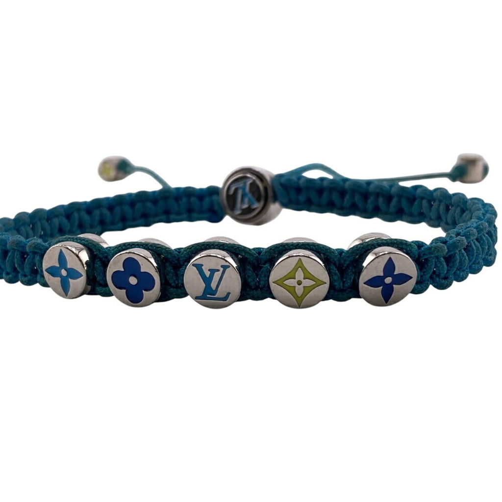 LOUIS VUITTON M1088A Bangle LV Initial Monogram Colors Bracelet Blue Women's