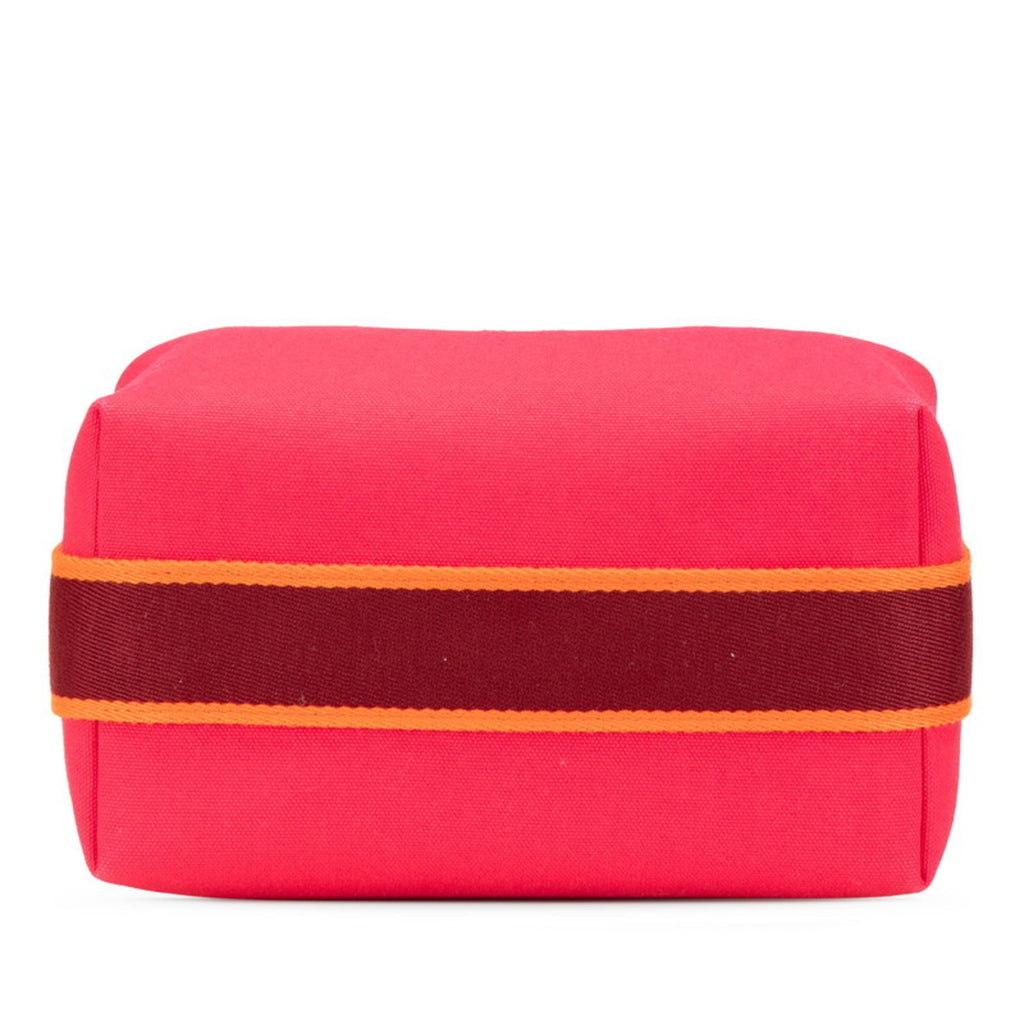 Hermes Hermès Brides A Black PM Handbag in Pink and Orange Canvas for Women