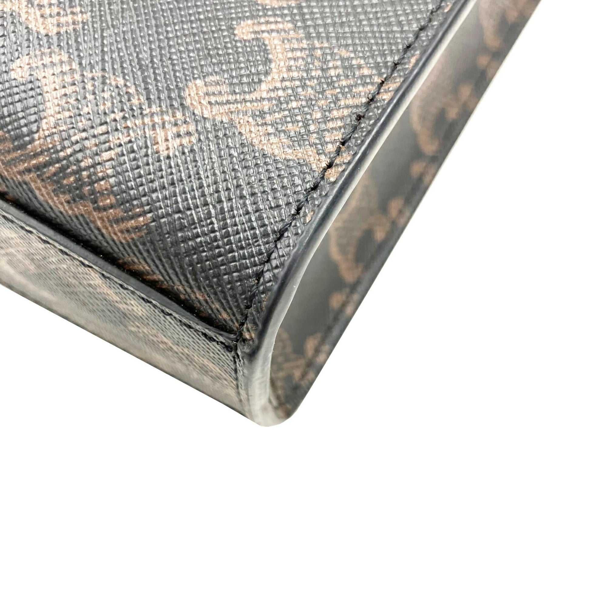 CELINE Vertical Cabas Mini Triomphe Tote Bag Shoulder Leather Brown Women's