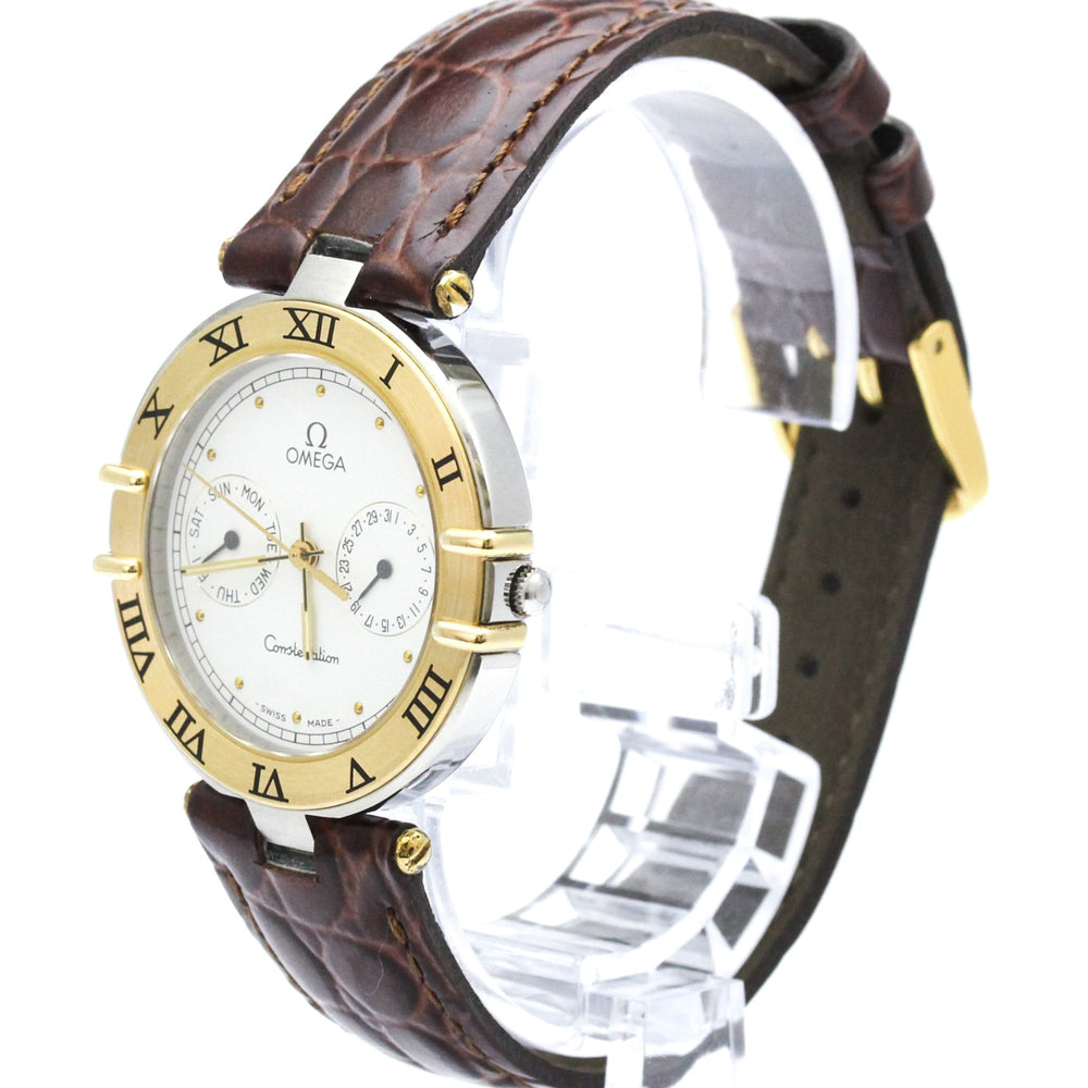 OMEGA Constellation Day Date 18K Gold Steel Watch 196.1080 Polished — Very Good