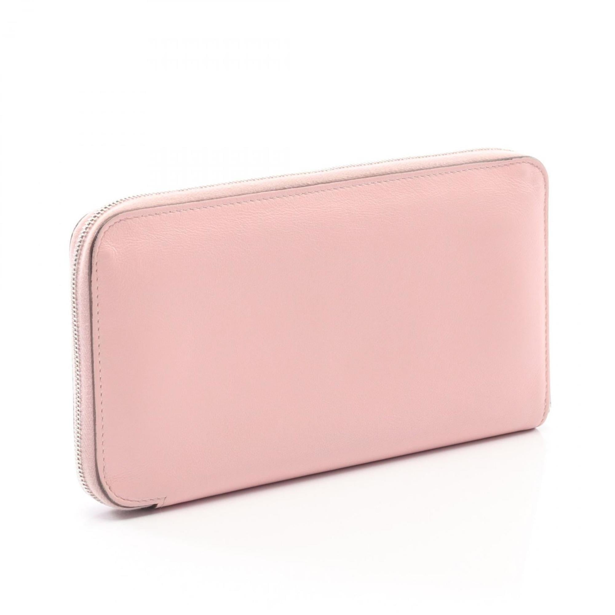 Hermes Hermès Azap Long Round Wallet, Leather, Sikkim, Women's, Pink