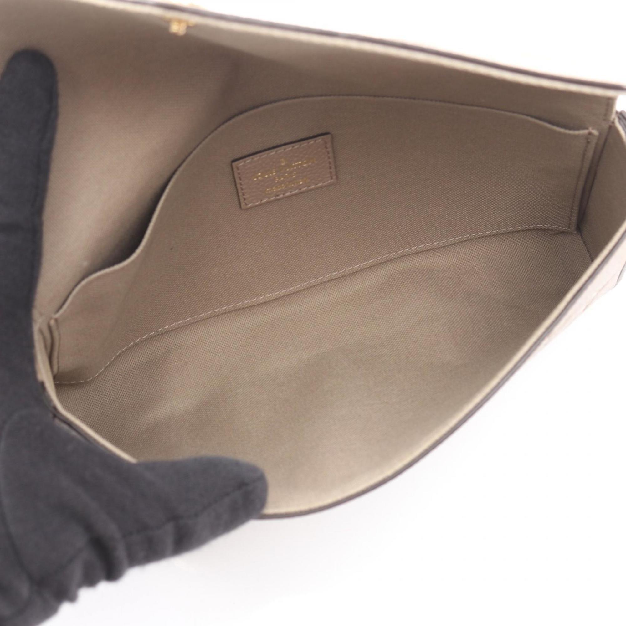 Louis Vuitton Felicie Pochette Shoulder Bag in Monogram Empreinte Leather, Beige, M69977