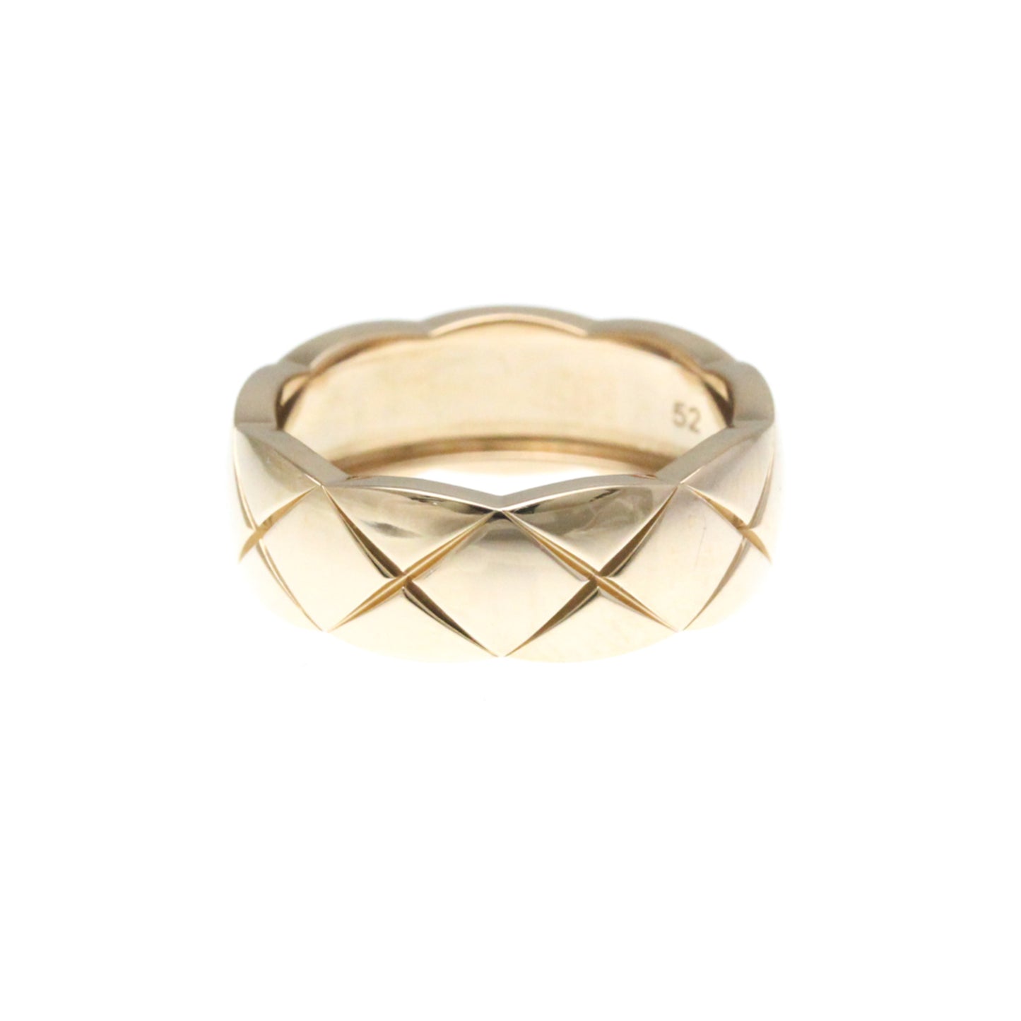 Chanel Coco Crush Ring, Medium Size Pink Gold (18K) Fashion No Stone Band Ring Pink Gold