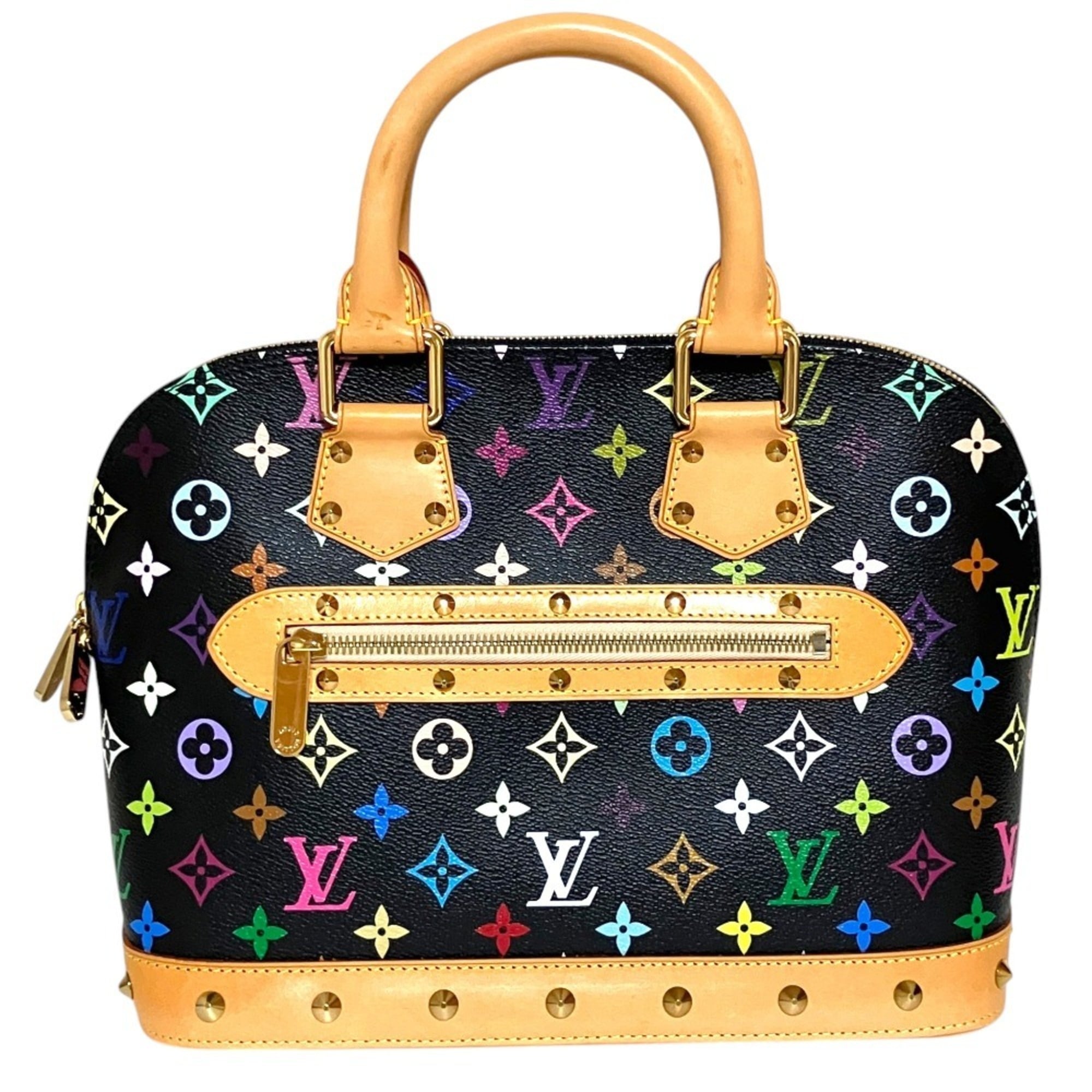 LOUIS VUITTON Alma Monogram Multi Handbag M40444 Black Multicolor Women's — Like New