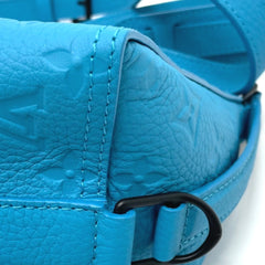 LOUIS VUITTON M55925 Monogram Empreinte Triangle Shoulder Bag Leather Men's Turquoise Blue S-210316-20 — Like New