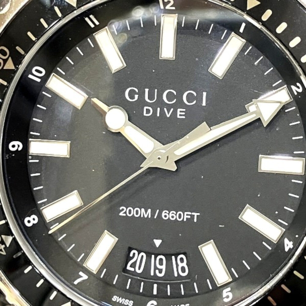 Gucci GUCCI watch, total weight 138.6g, stainless steel, rubber strap, quartz movement, black dial, 136.2 YA136204B — Good