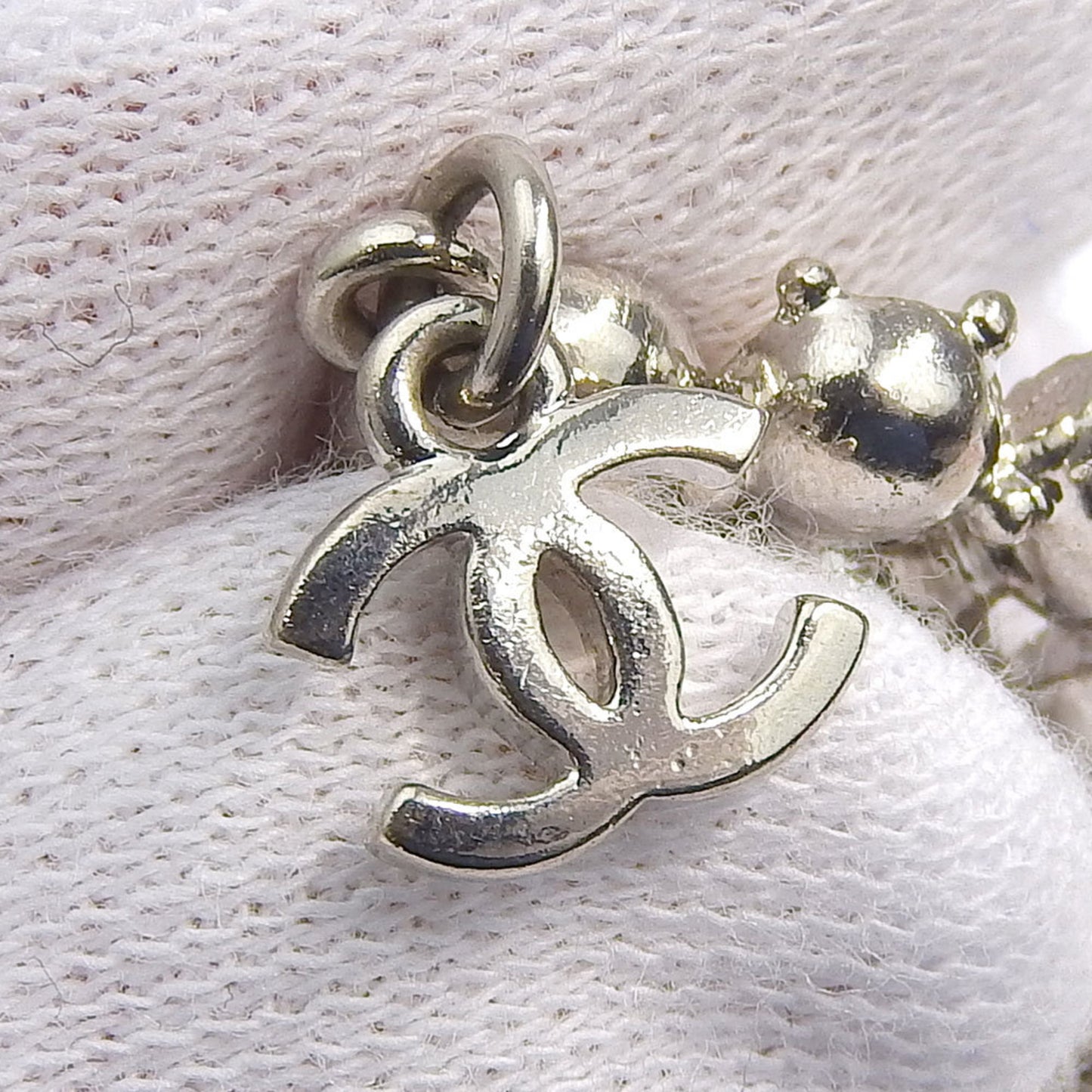 CHANEL Rhinestone Coco Mark Necklace 10V