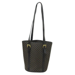 CELINE Black Macadam Bucket Tote Bag Shoulder MC98 1 Brown Women's — Like New