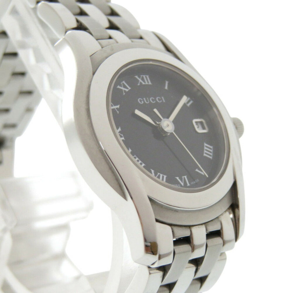 Gucci 5500L Stainless Steel Black Silver Dial Quartz Watch 1491GUCCI — Good