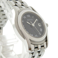 Gucci 5500L Stainless Steel Black Silver Dial Quartz Watch 1491GUCCI — Good