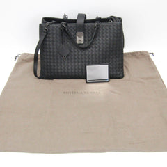 Bottega Veneta Intrecciato Rome Leather Handbag,Shoulder Bag Black — Like New