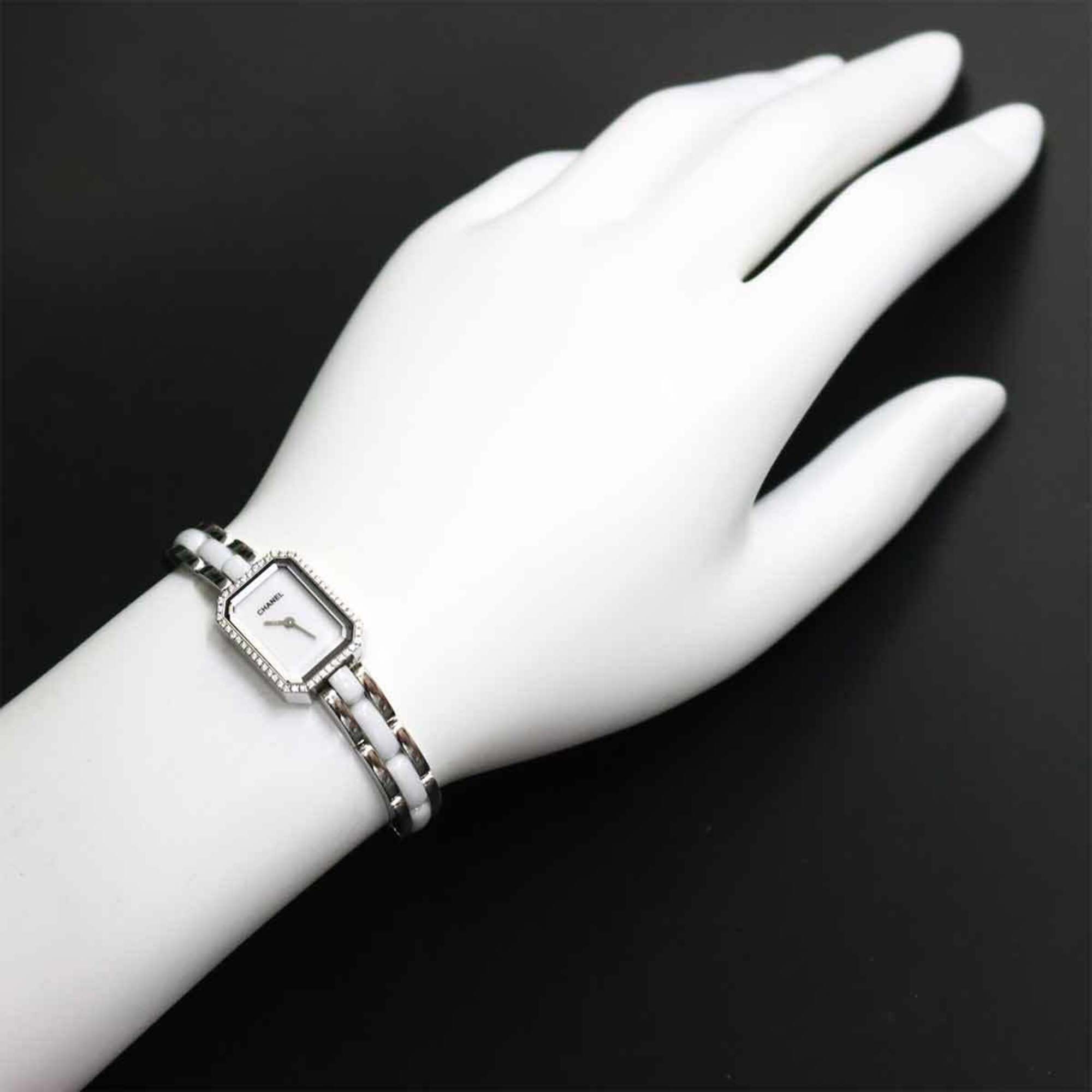 Chanel Premiere H2132 Women's Watch, Diamond Bezel, White Ceramic Quartz Watch — Very Good