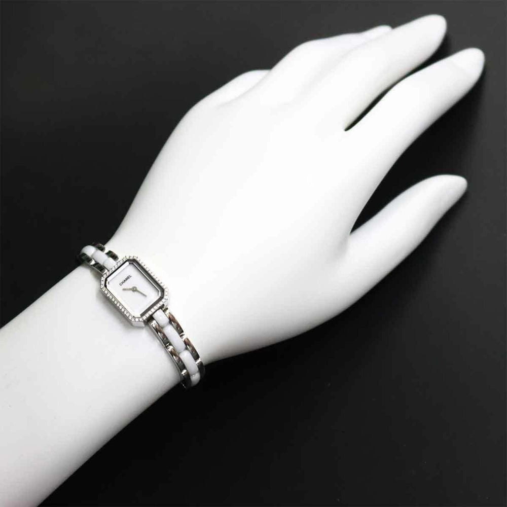 Chanel Premiere H2132 Women's Watch, Diamond Bezel, White Ceramic Quartz Watch — Very Good