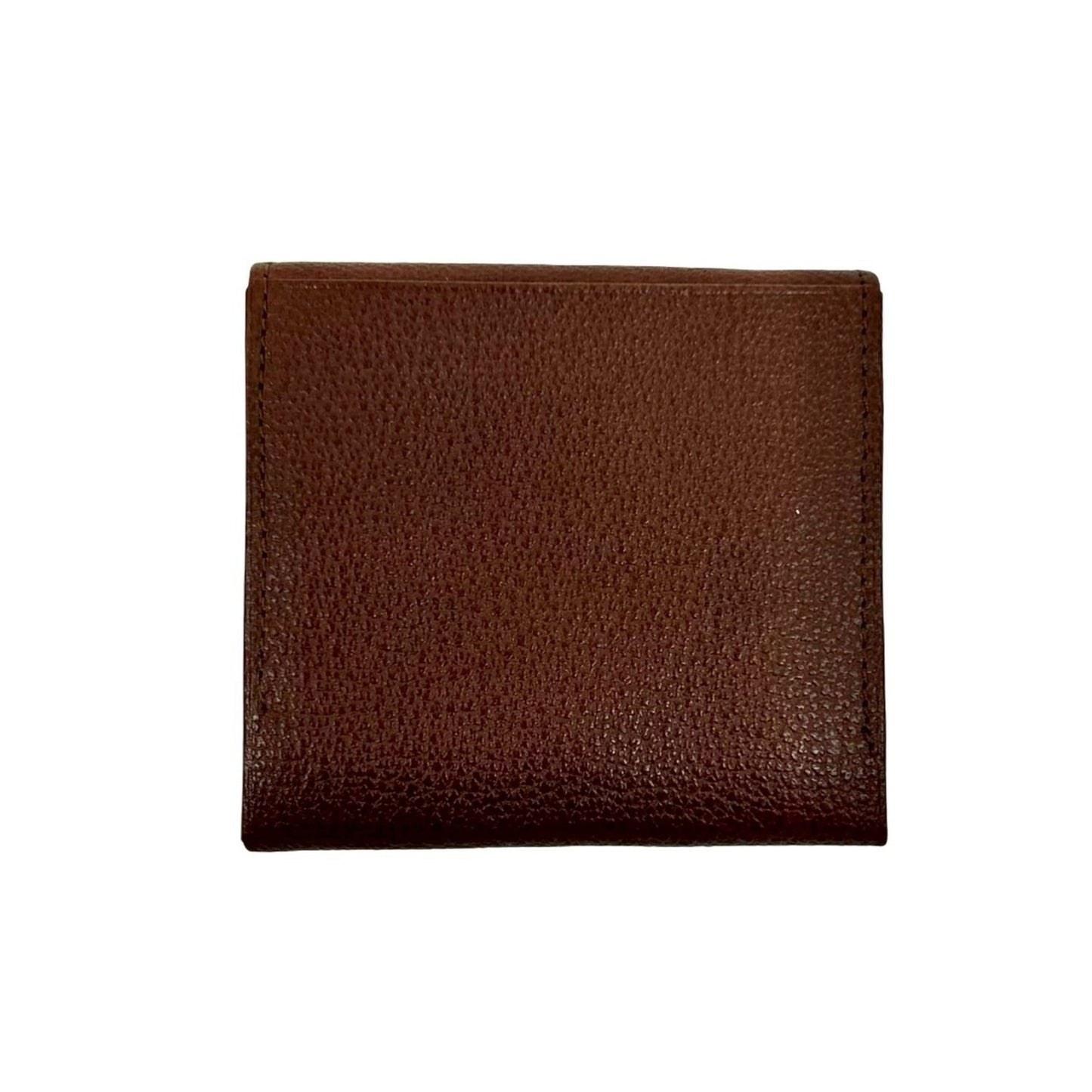 Unused, stored BURBERRY Nova check pattern logo engraved leather coin purse brown 01793