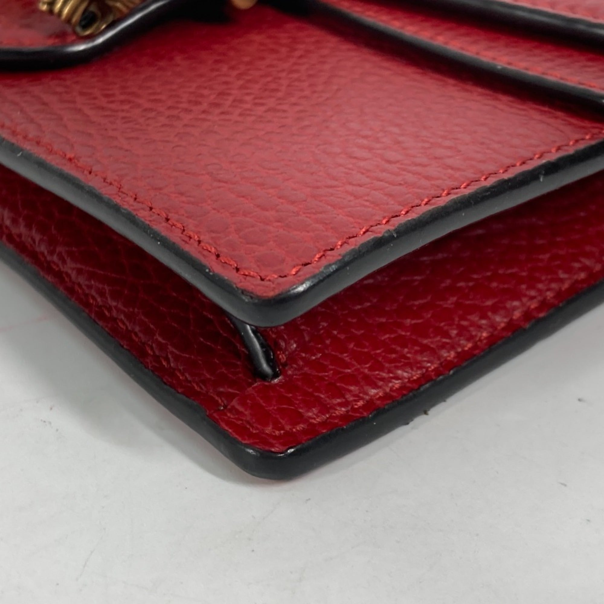 Gucci 476432 2WAY Bag Pouch Clutch Bag Chain Crossbody Shoulder Bag Red — Like New
