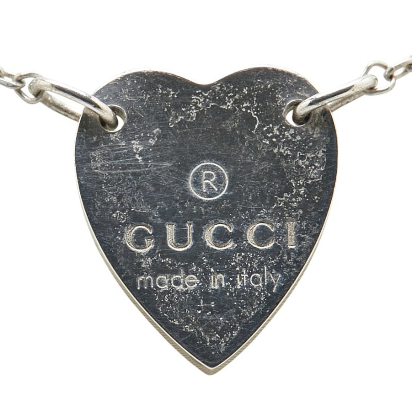 Gucci Heart Plate Necklace in SV925 Silver for Women