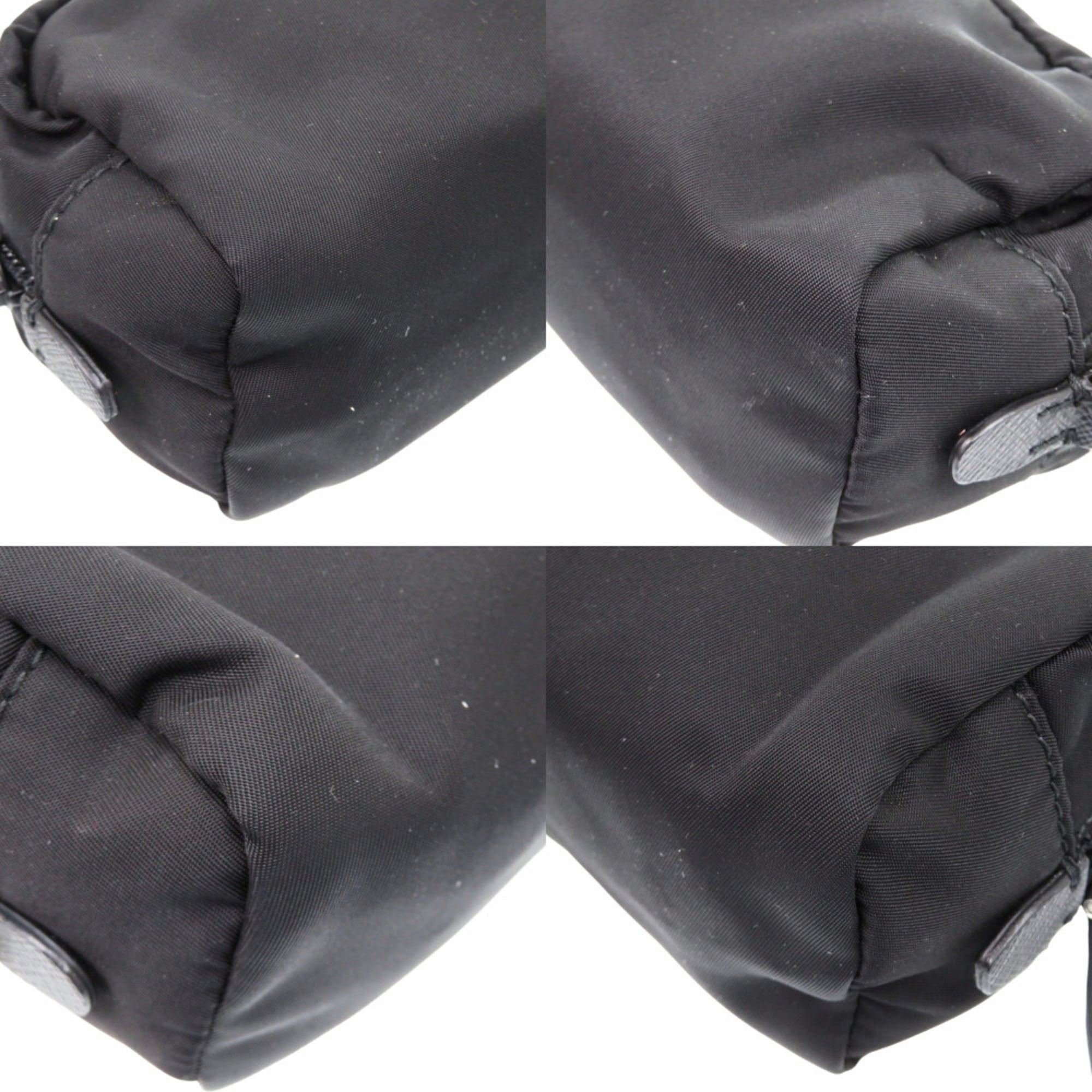 Like new Prada pouch with strap, 1NE175 nylon, silver hardware, black, 0351 PRADA — Like New