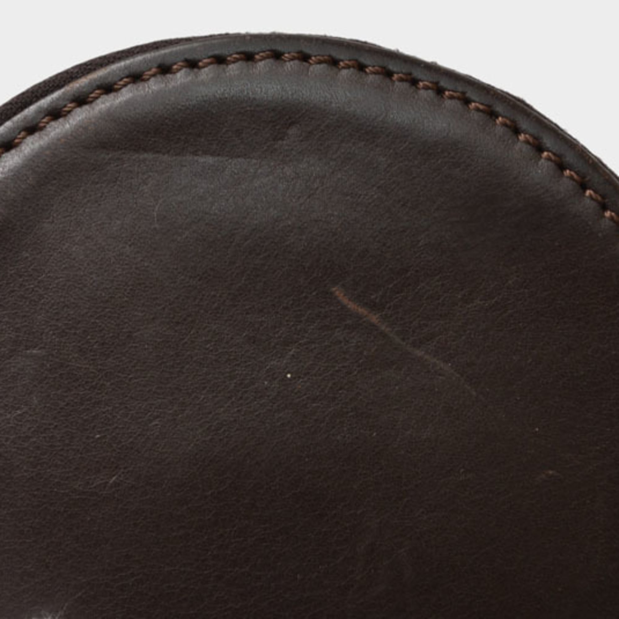 Celine coin case, circle-shaped, dark brown