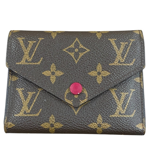 LOUIS VUITTON Louis Vuitton Portefeuille Victorine Monogram Compact Wallet M41938 Fuchsia Brown Women's
