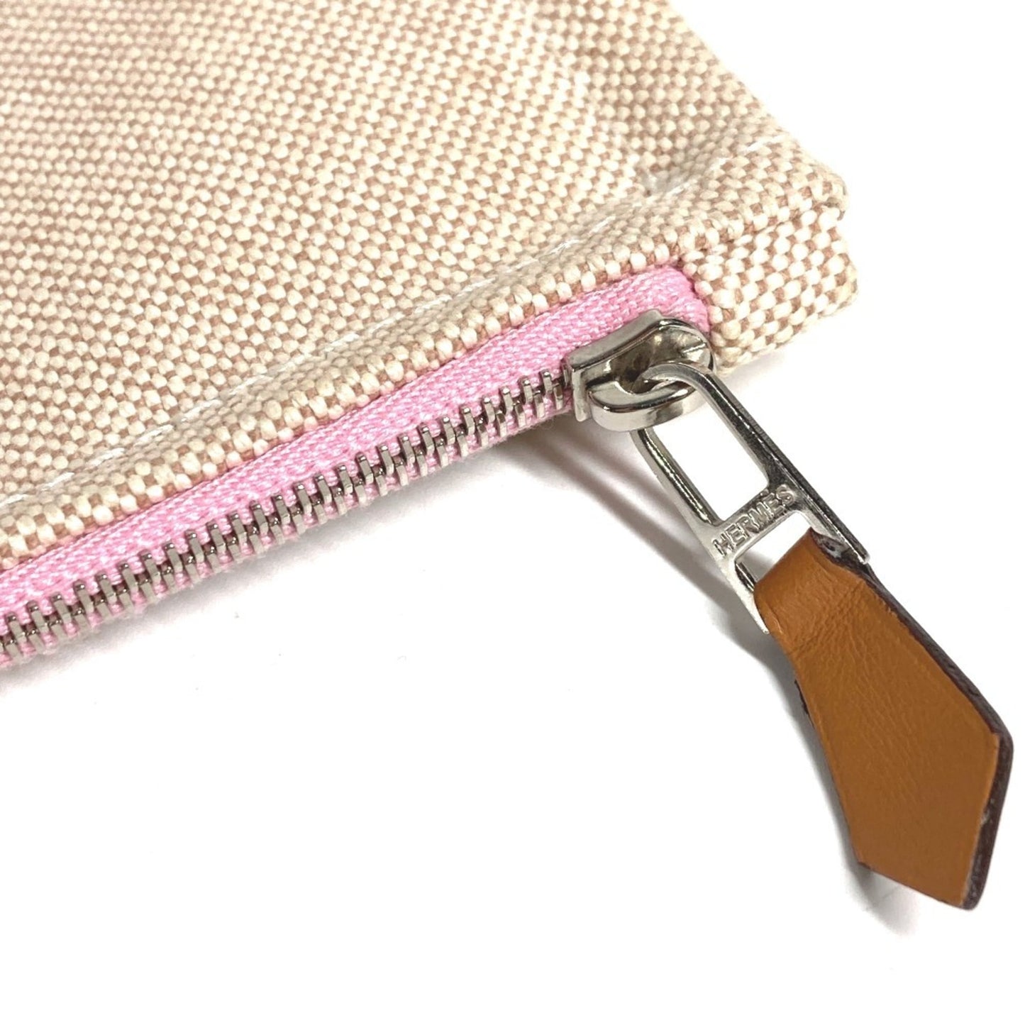 HERMES Yachting GM clutch bag, makeup pouch, multi-purpose canvas, men's and women's, pink