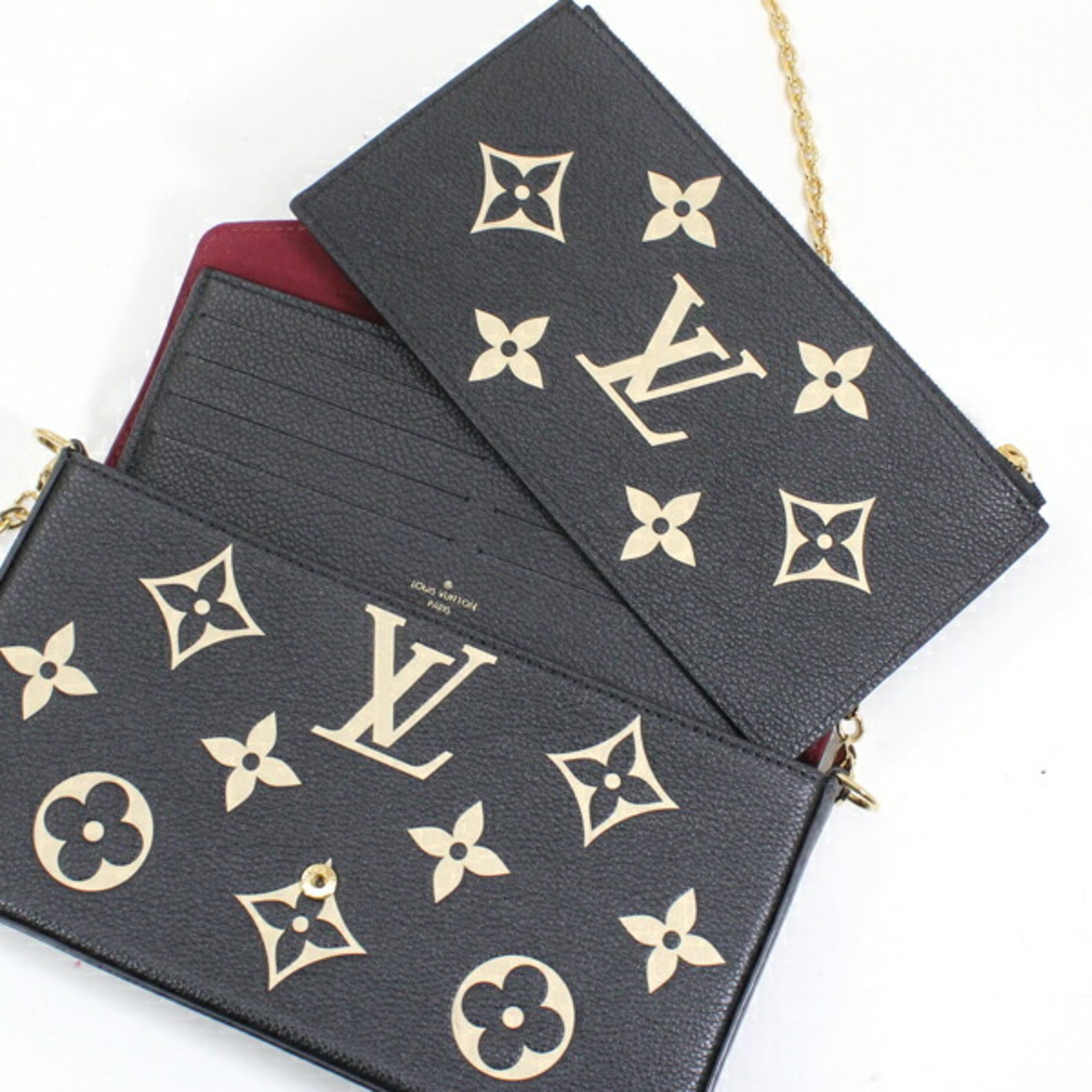 Louis Vuitton Pochette Felicie Monogram Empreinte Leather Shoulder Bag M82479 Women's Clutch LOUIS VUITTON KM3025 — Like New