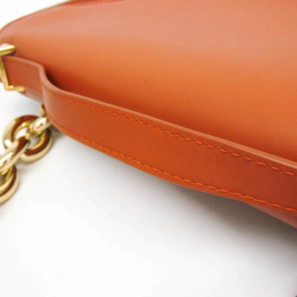 Bottega Veneta Mount Chain Shoulder Bag Women's Leather Handbag,Shoulder Bag Orange — Like New