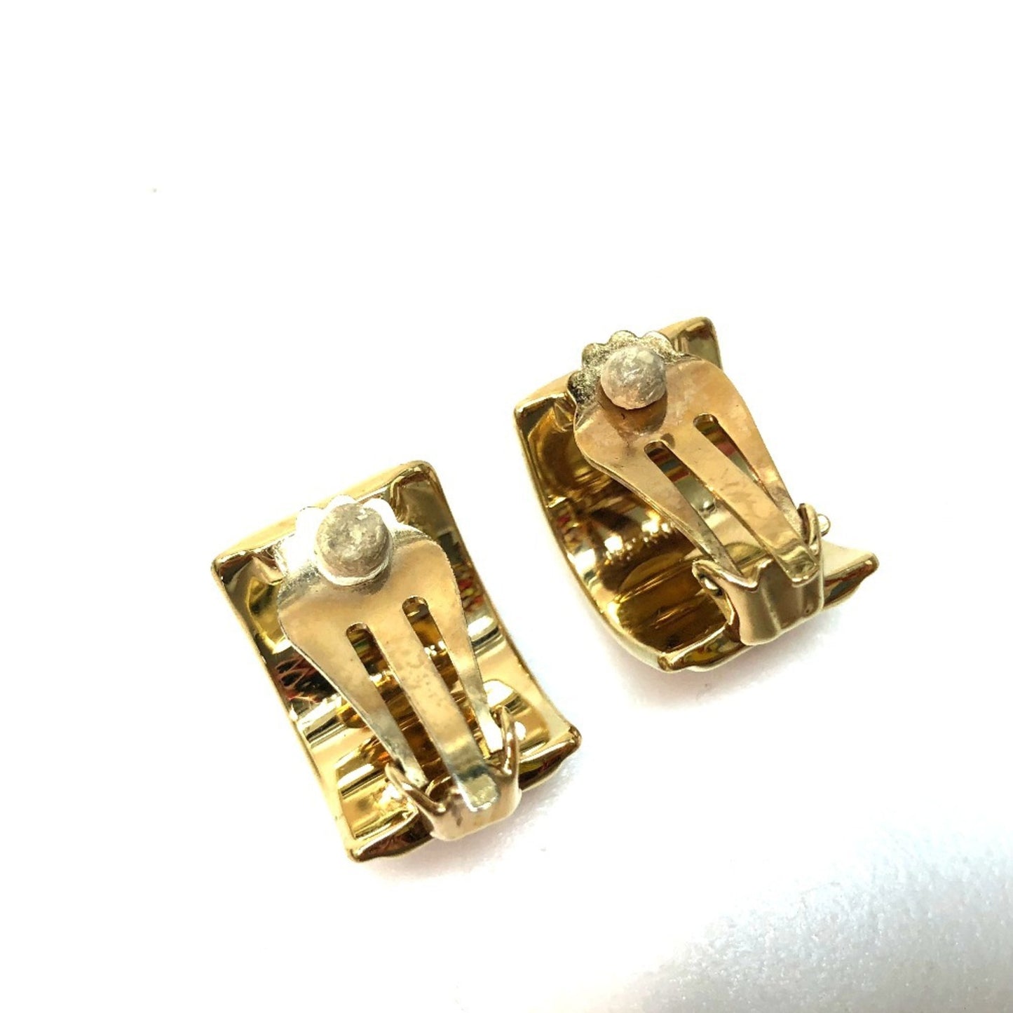 HERMES Hermes enamel earrings, cloisonné GP, women's, red