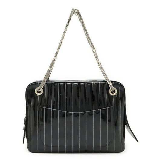 CHANEL New Mademoiselle Chain Shoulder Bag Tote Leather Black