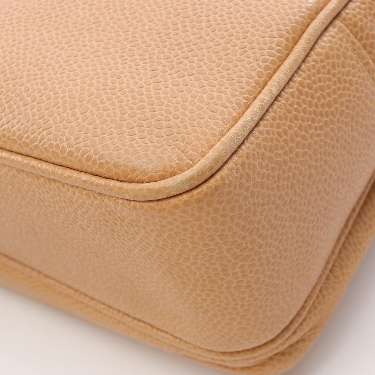 CHANEL Coco Mark Tote Bag in Grained Calf Leather, Beige