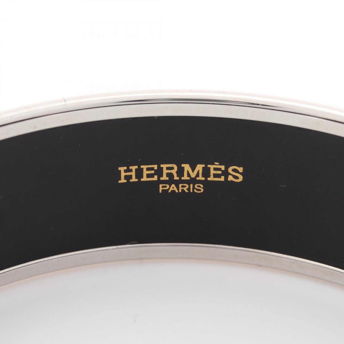 Hermes GM enamel bangle, stainless steel, cloisonne, for women, silver, multi-color
