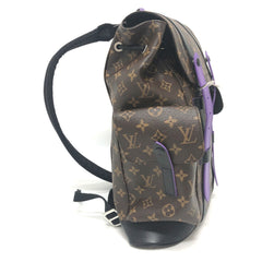 LOUIS VUITTON M46247 Monogram Macassar Christopher PM Backpack Bag Rucksack Canvas Men's Violet Purple E-240821-1 — Like New