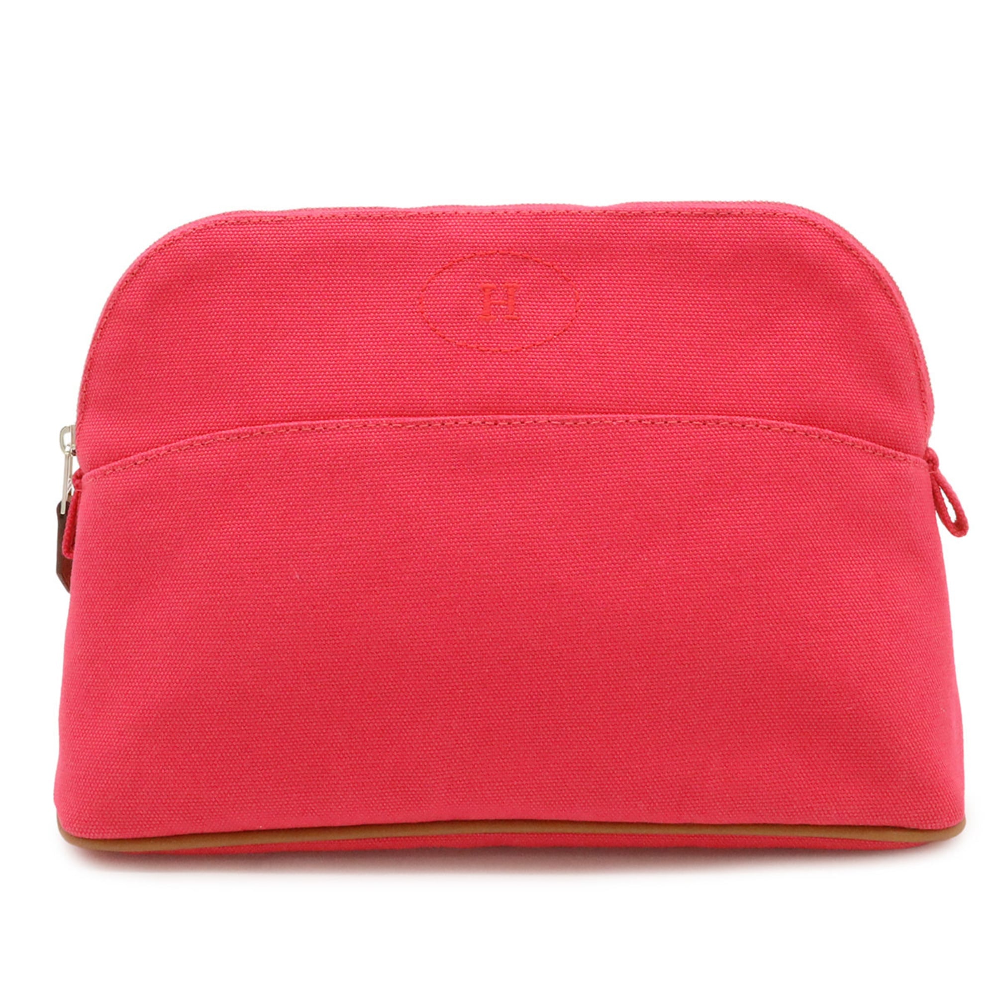 HERMES Bolide Pouch 25 Handbag Multi-purpose Canvas Leather Fuchsia Pink — Like New