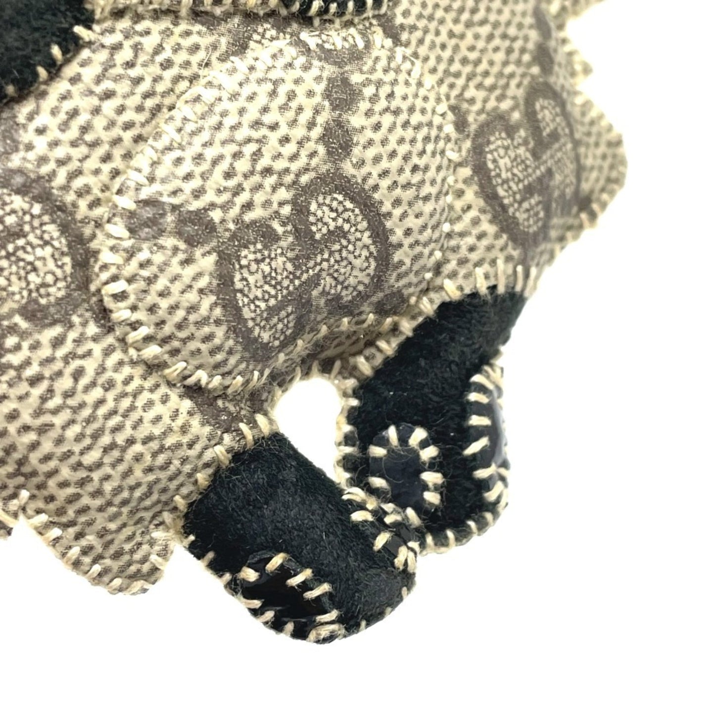 GUCCI Fox Guccioli Keychain Charm in GG Supreme Canvas, Beige