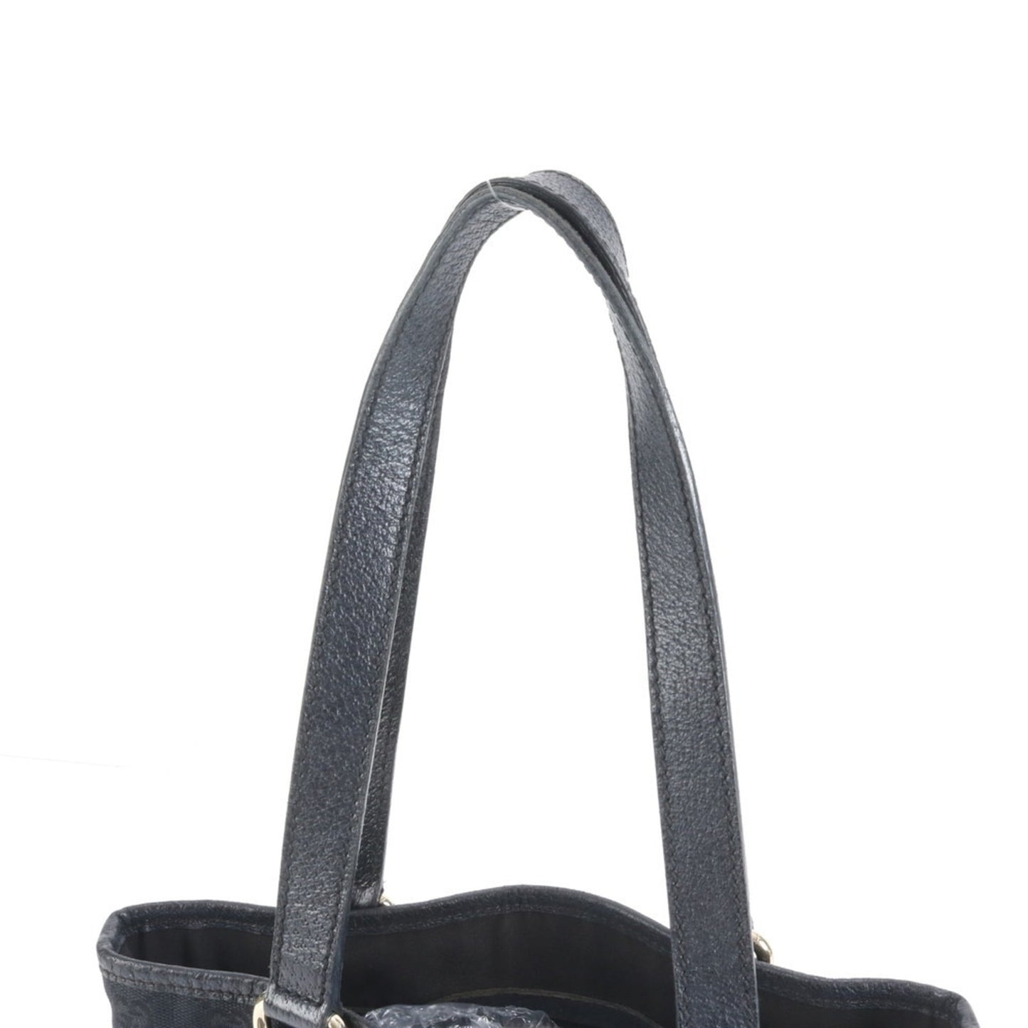 Gucci GG Canvas 153361 Leather Tote Bag Shoulder Handbag Black Women's