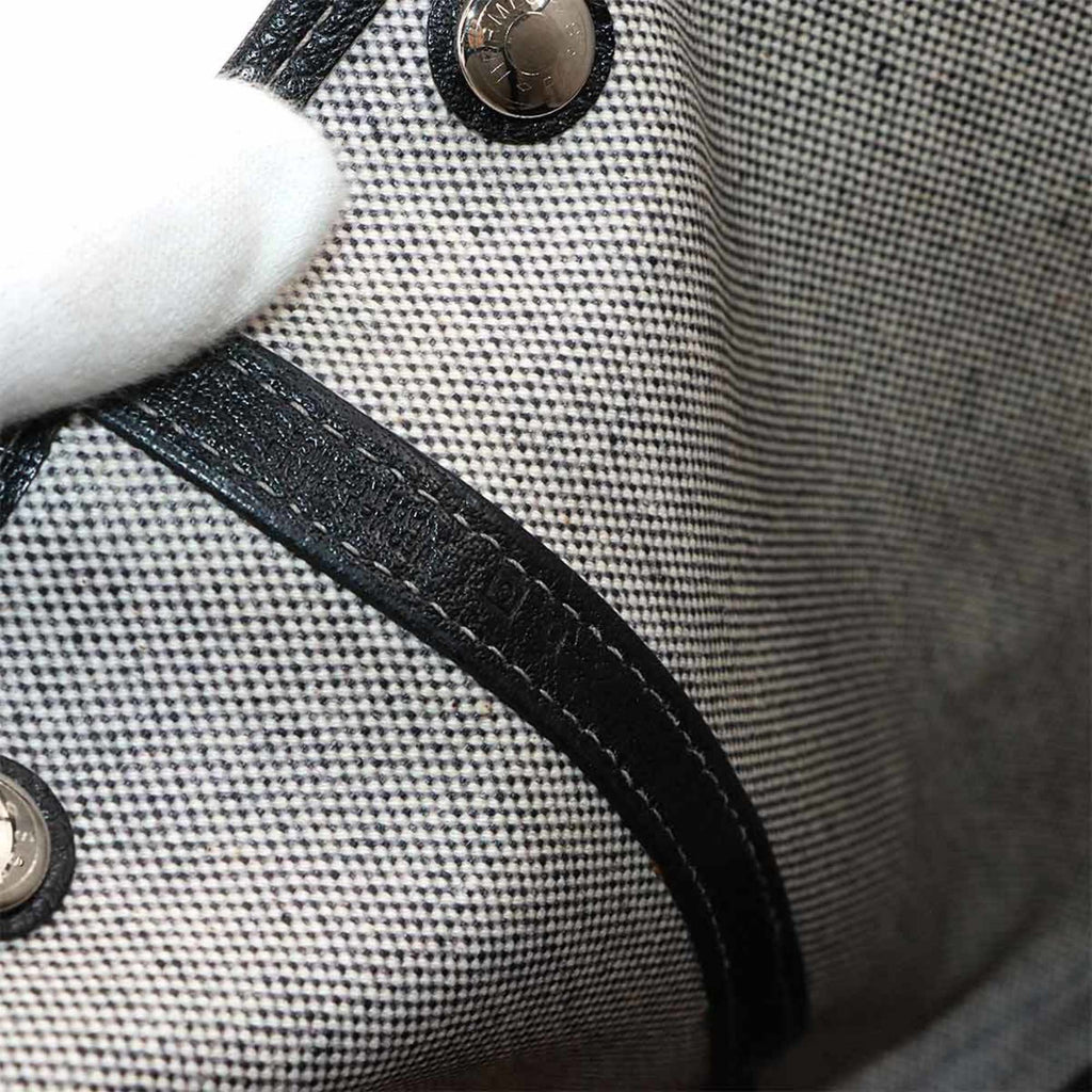 Hermes Hermès Garden Party PM Tote Bag in Toile H Leather (Black and Gray) with G Stamp