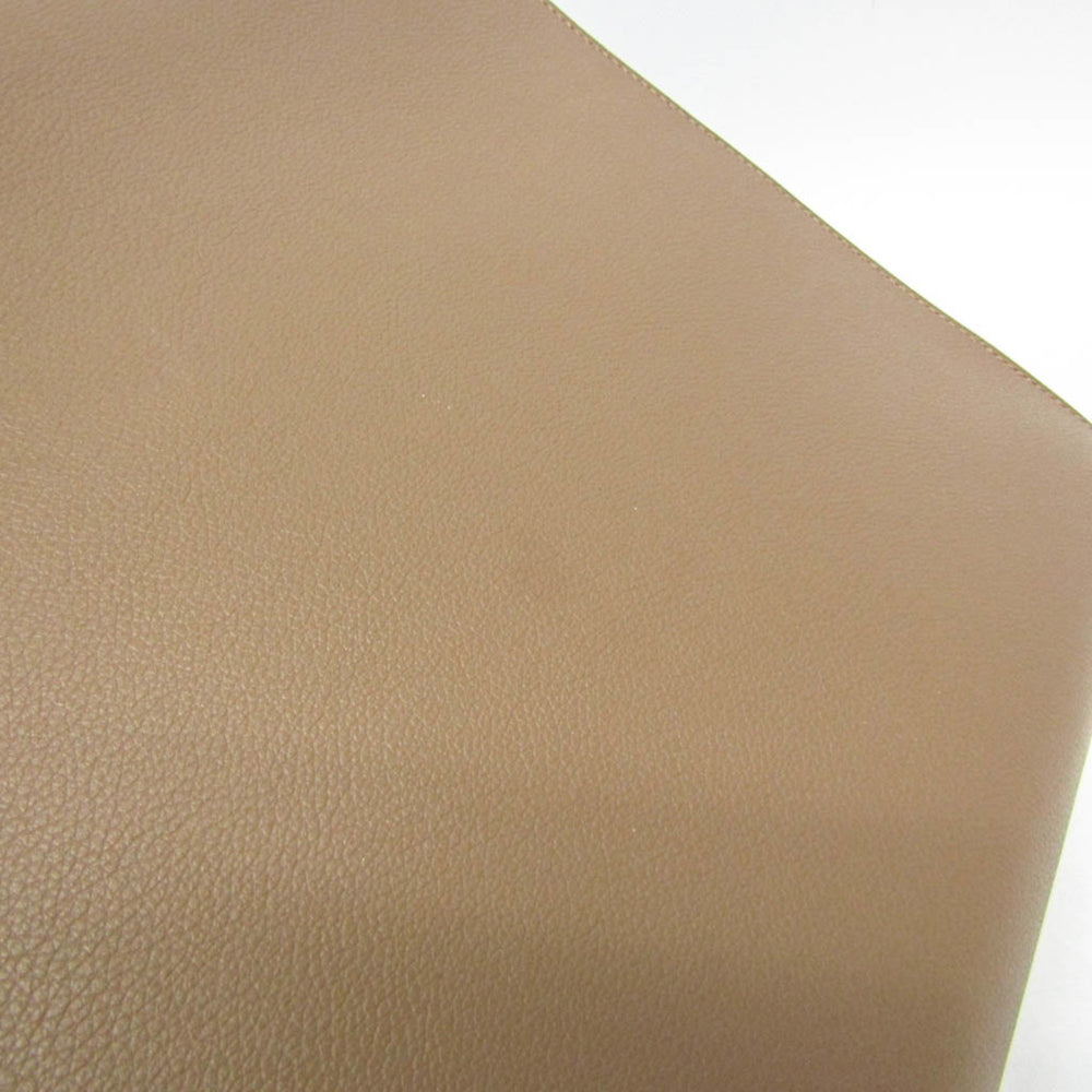Hermes Sac A Depeche Men's Taurillon Clemence Leather Briefcase,Document Case Etoupe Gray — Like New