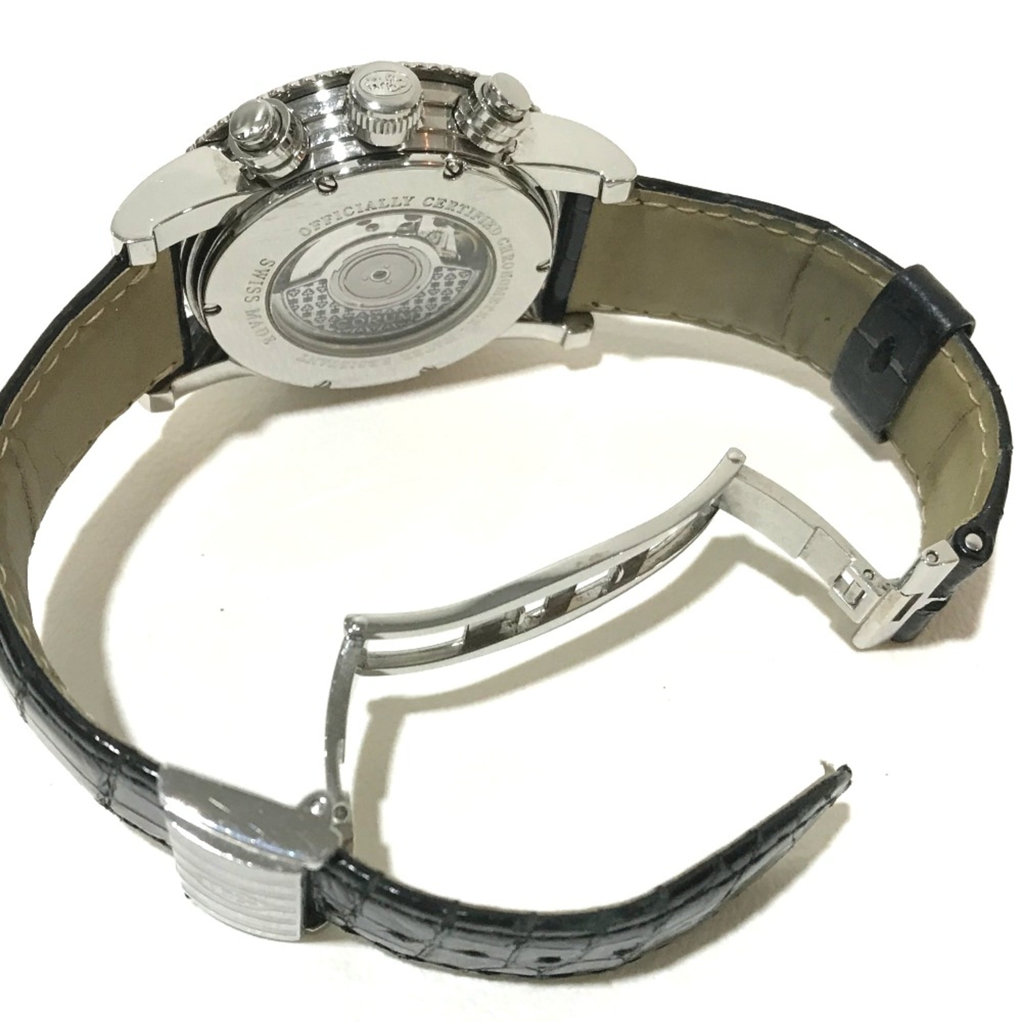 Corum 983.201.20 Back scale Automatic Wristwatch Silver Black belt — Very Good