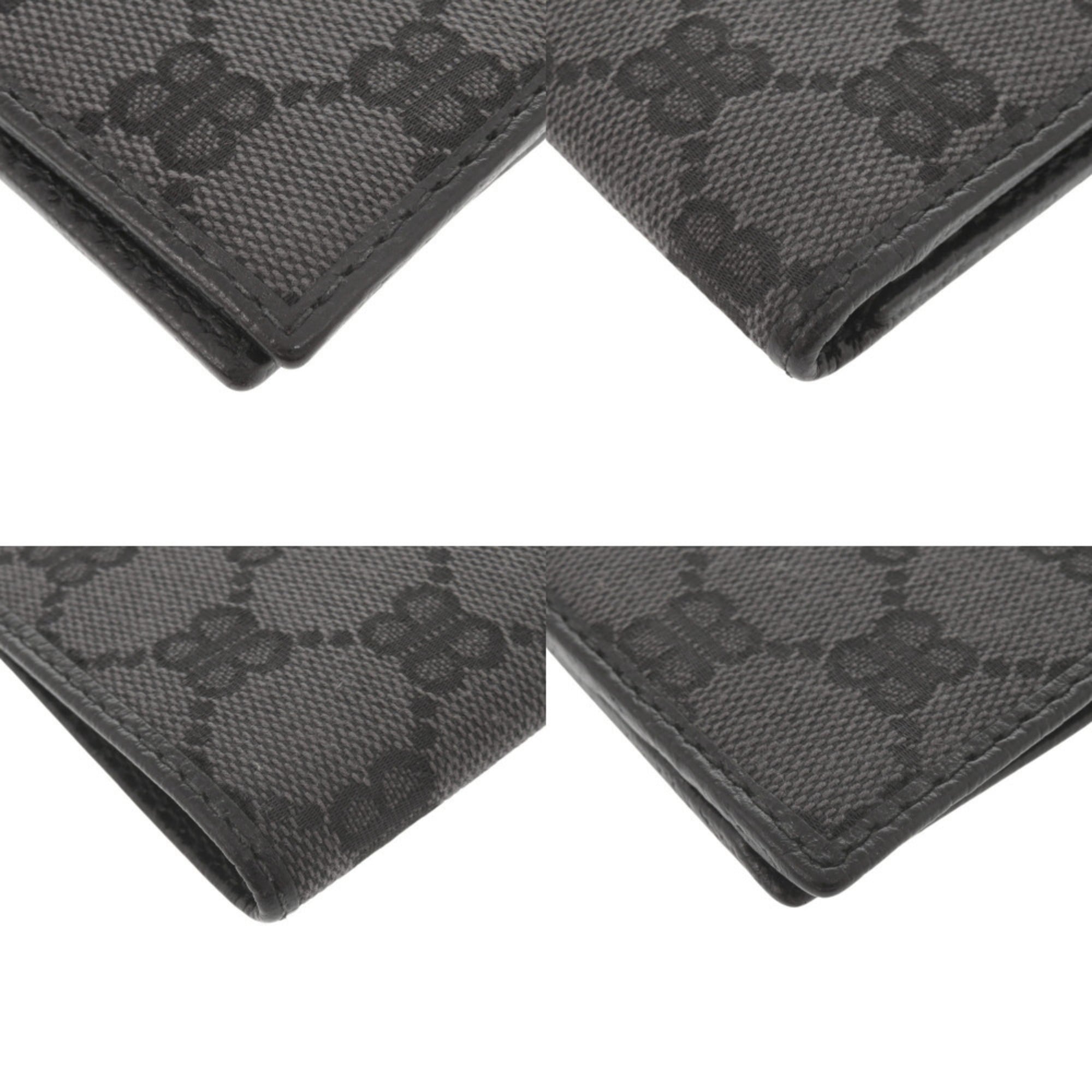 Excellent condition Balenciaga x Gucci The Hacker Project canvas and leather black bi-fold wallet with bill compartment 0690