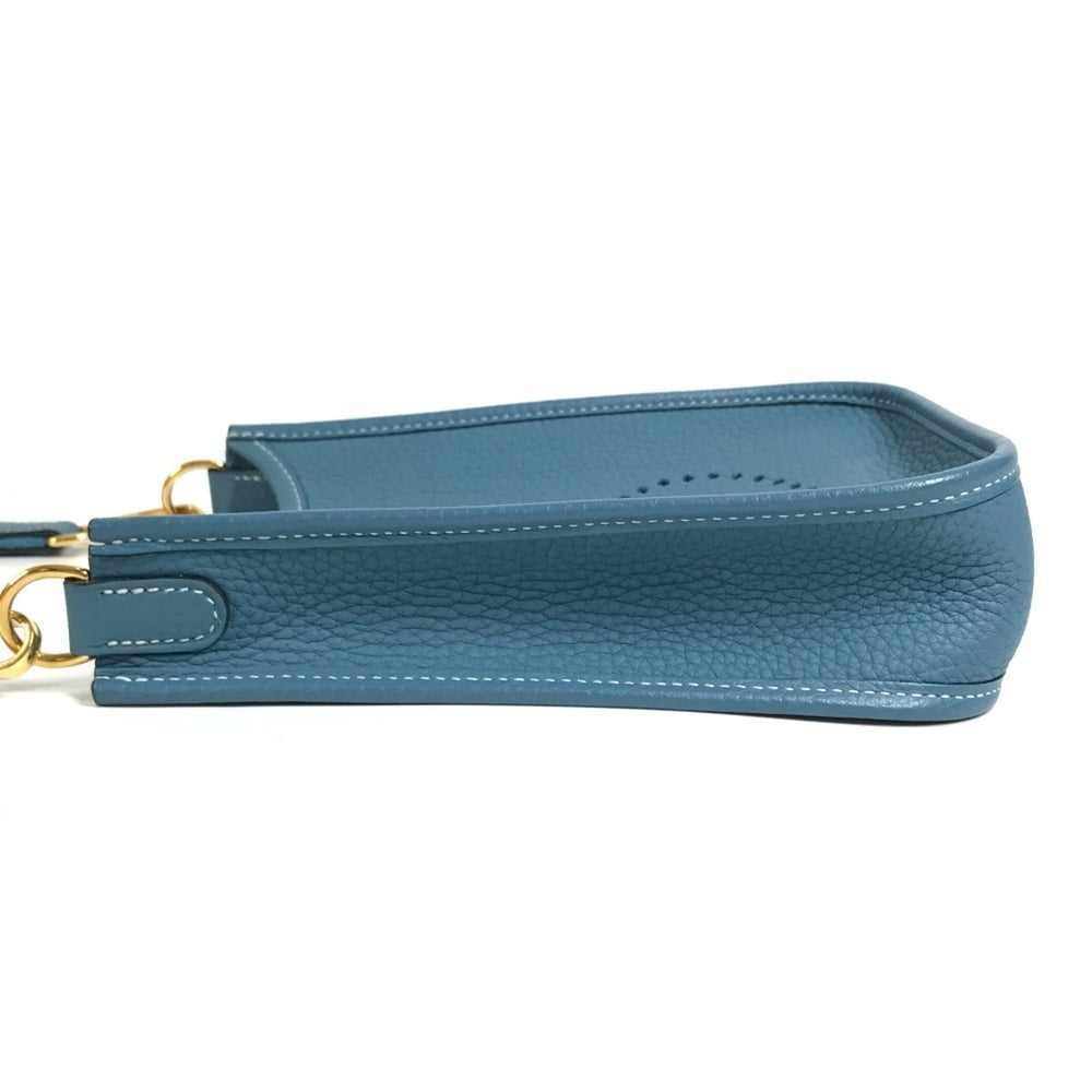 HERMES Evelyn TPM 16 Crossbody Pochette/Shoulder Bag in Taurillon Clemence Leather, New Blue Sheen for Men and Women — Like New