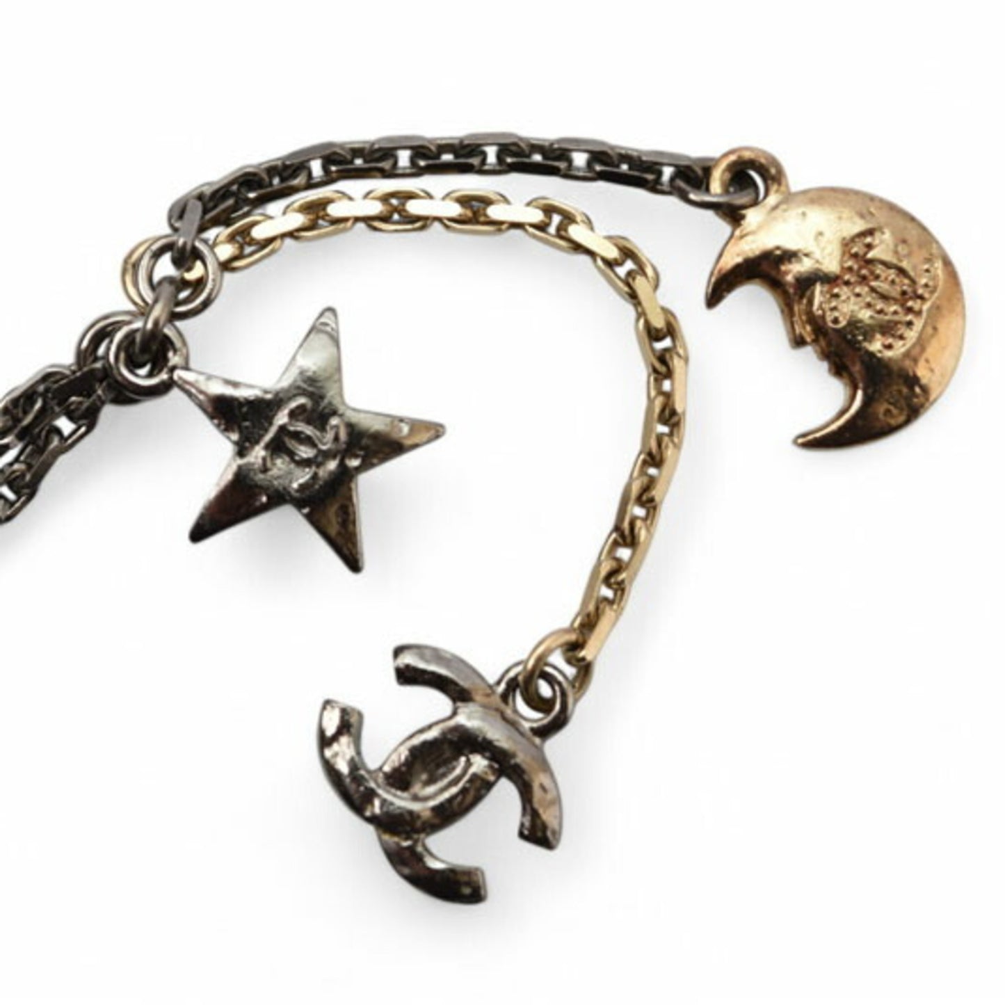 Chanel Bangle/Chain Bracelet CHANEL CC/Coco Mark/Star/Moon Silver/Gold 17B