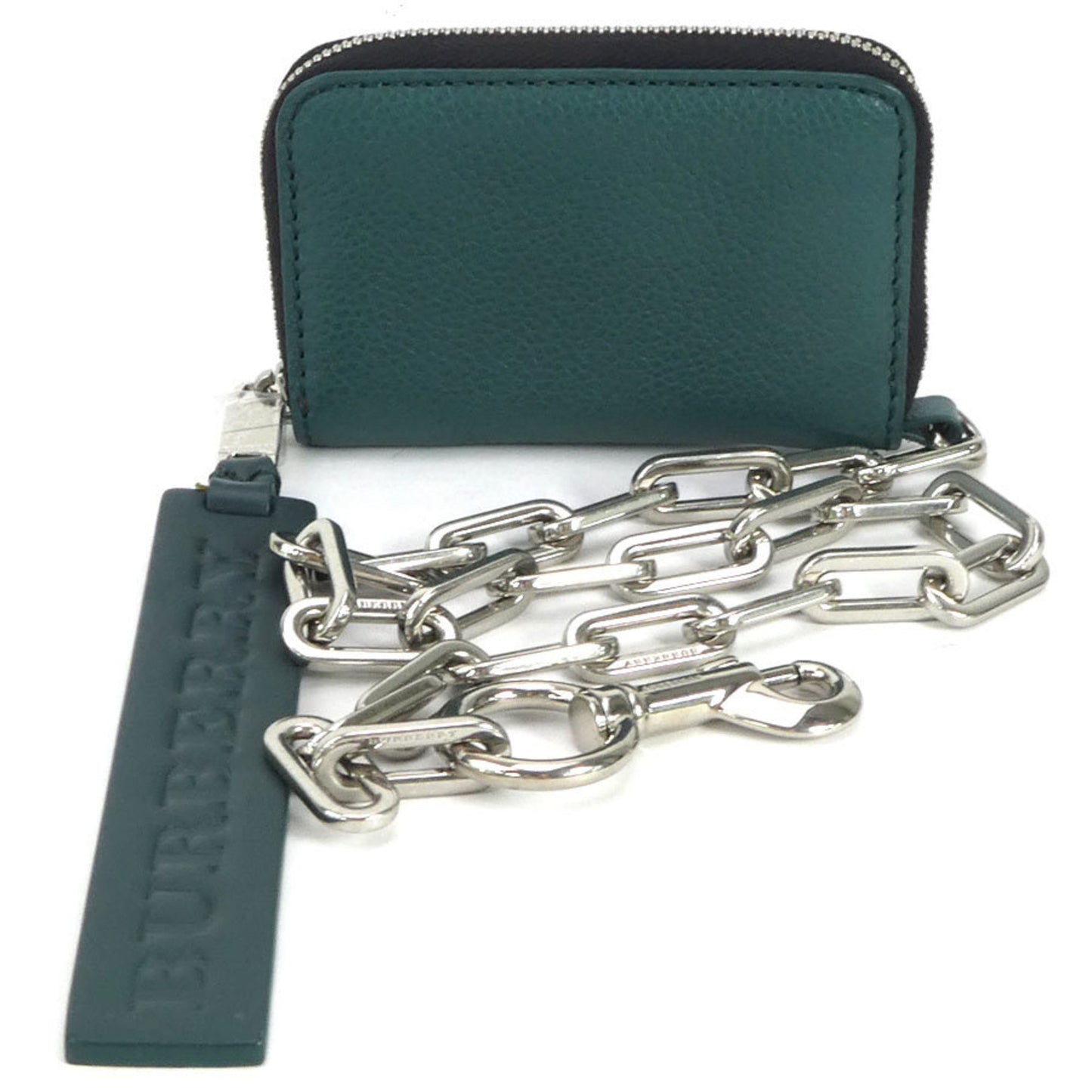 Burberry BURBERRY coin case leather / metal green men's