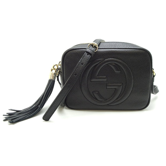 Gucci Soho Small Disco Women's Shoulder Bag 308364 in Black Leather