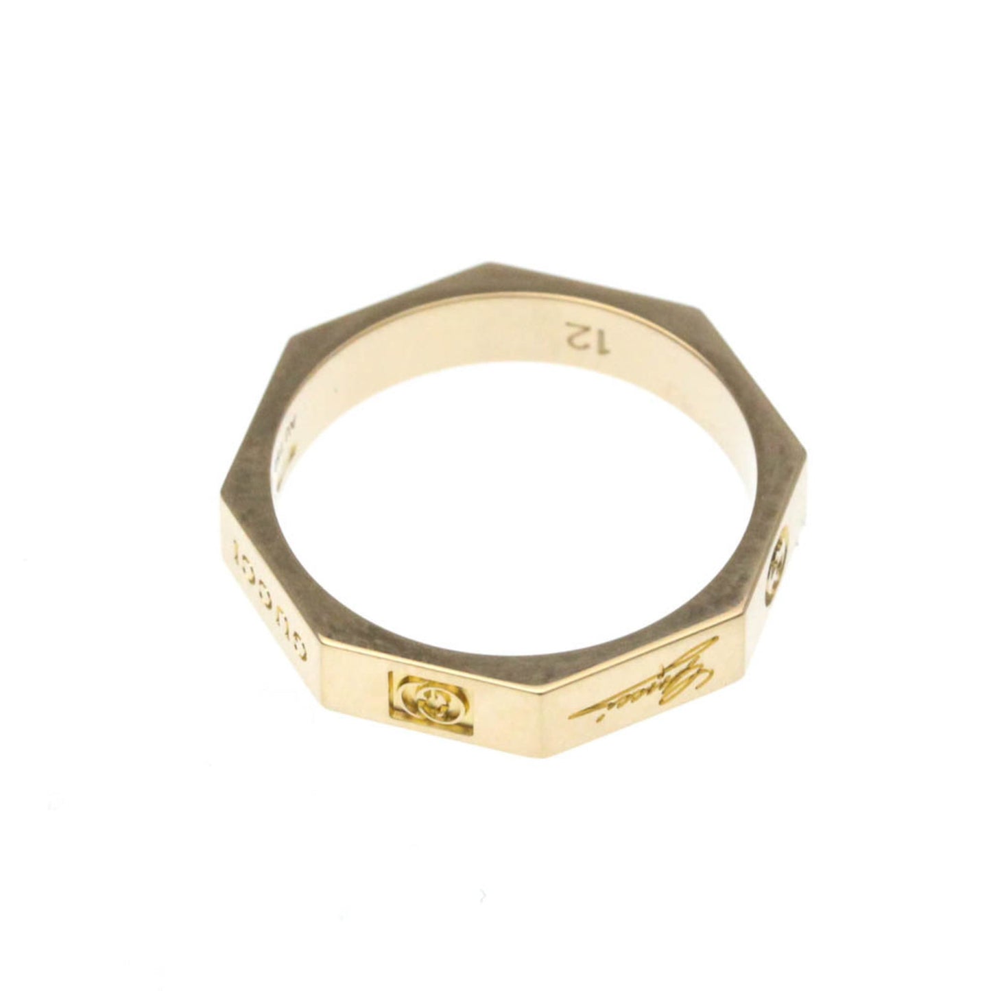 Gucci Octagonal Ring Pink Gold (18K) Fashion No Stone Band Ring Pink Gold