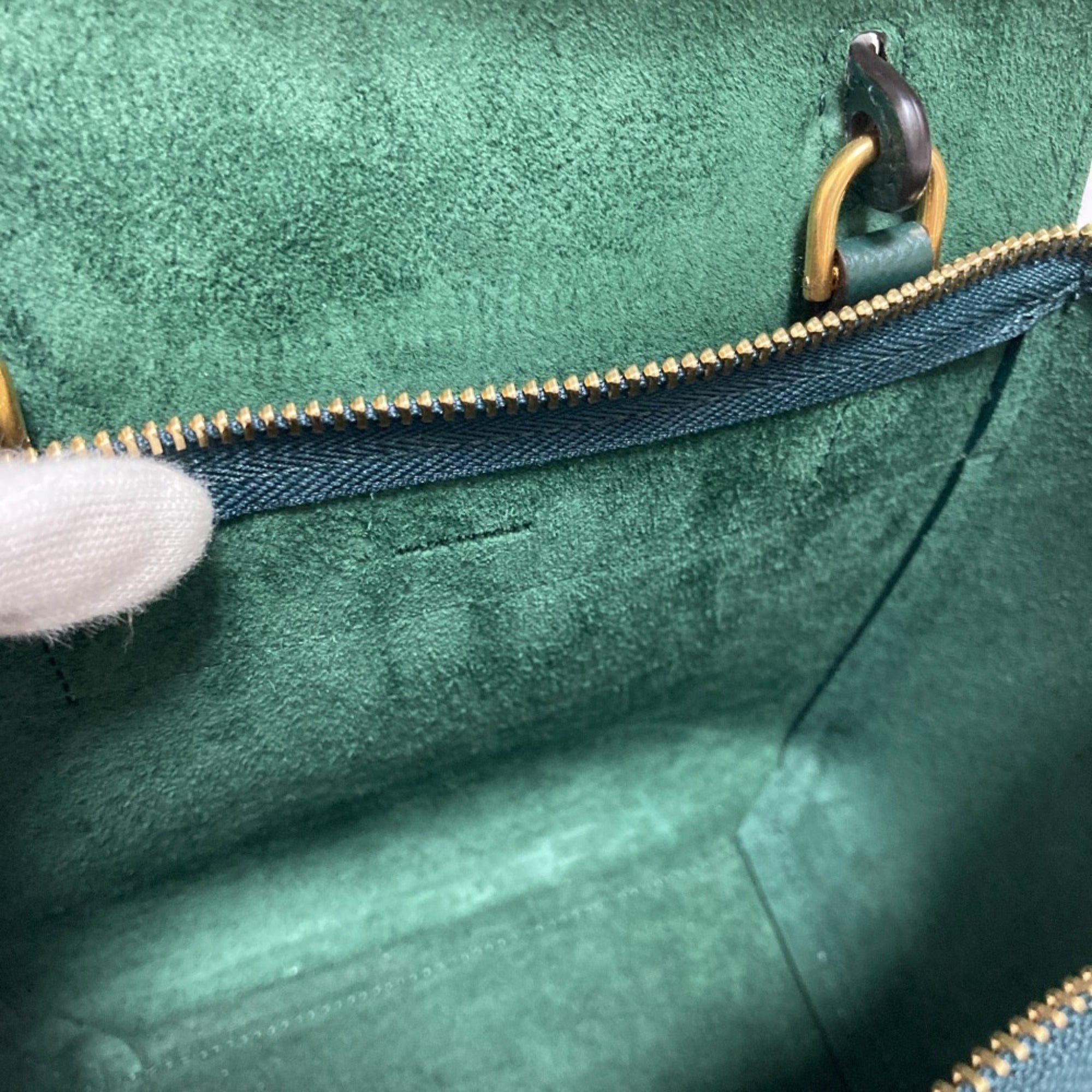 CELINE Nano Belt Bag, 2-Way Shoulder Bag/Handbag, Green, Women's — Like New