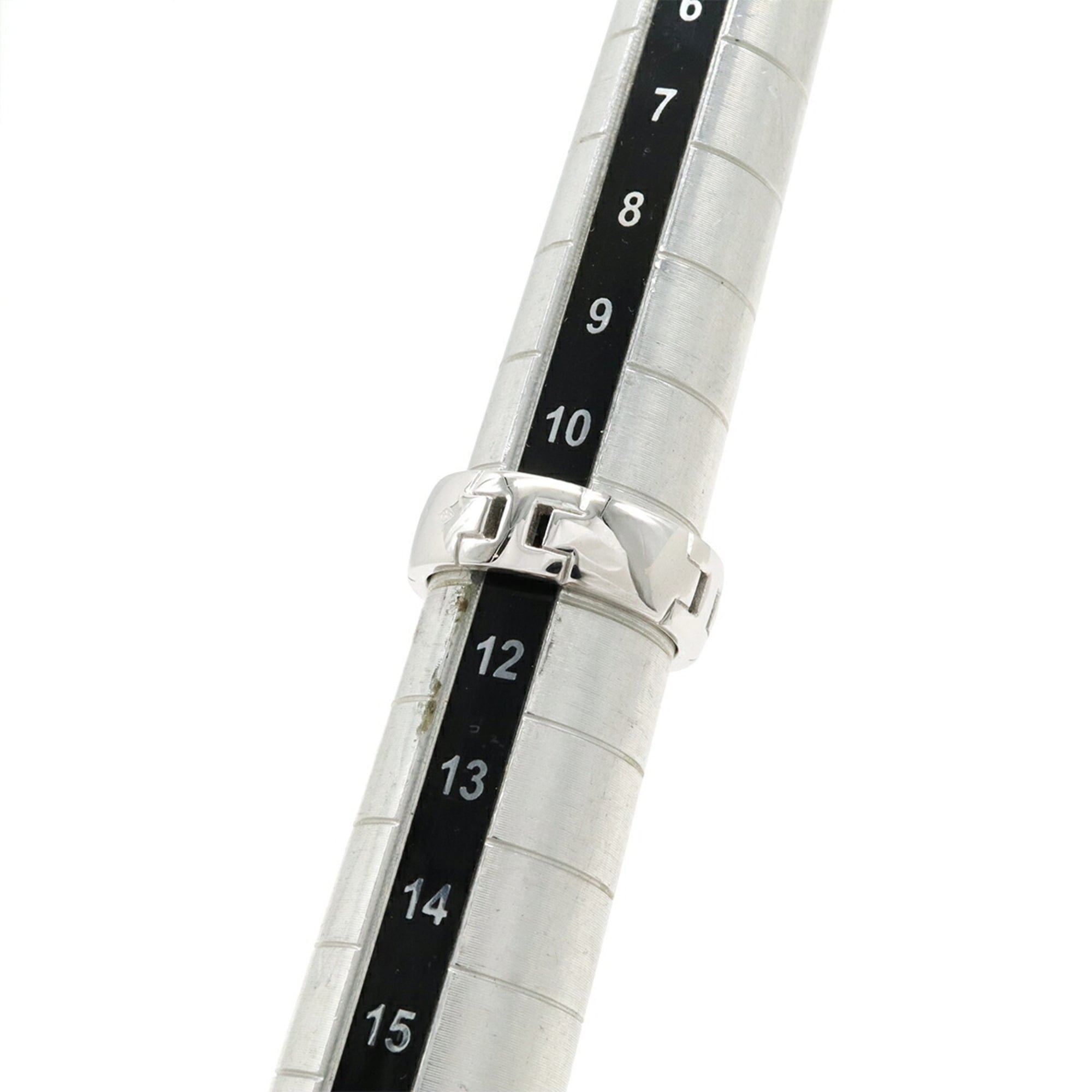 HERMES Hercules Ring, 18KWG (750WG) White Gold, Size #51 (approx. Japanese size 1) — Like New